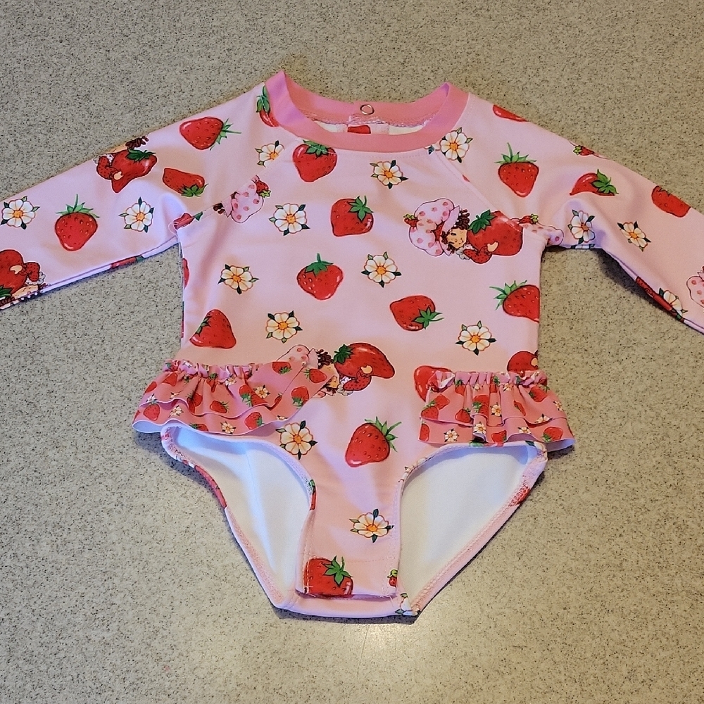 Strawberry Shortcake Pink Rashguard SIZE 12 MONTHS New With Tags